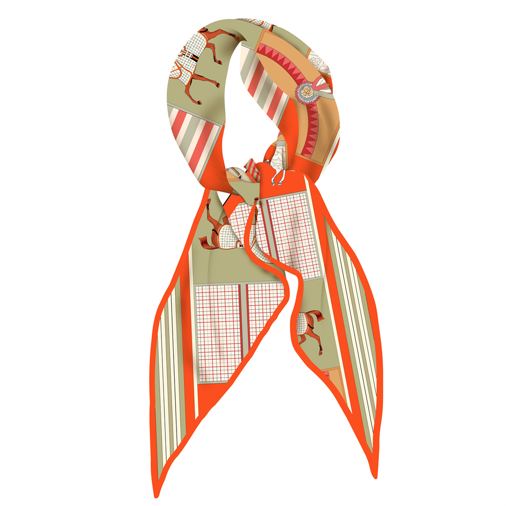 Silk Scarf Square - 新デザインのプリントシルクスカーフ、レディース用ショール、ネックチーフ、三角タオル、女性用ヒジャブ。