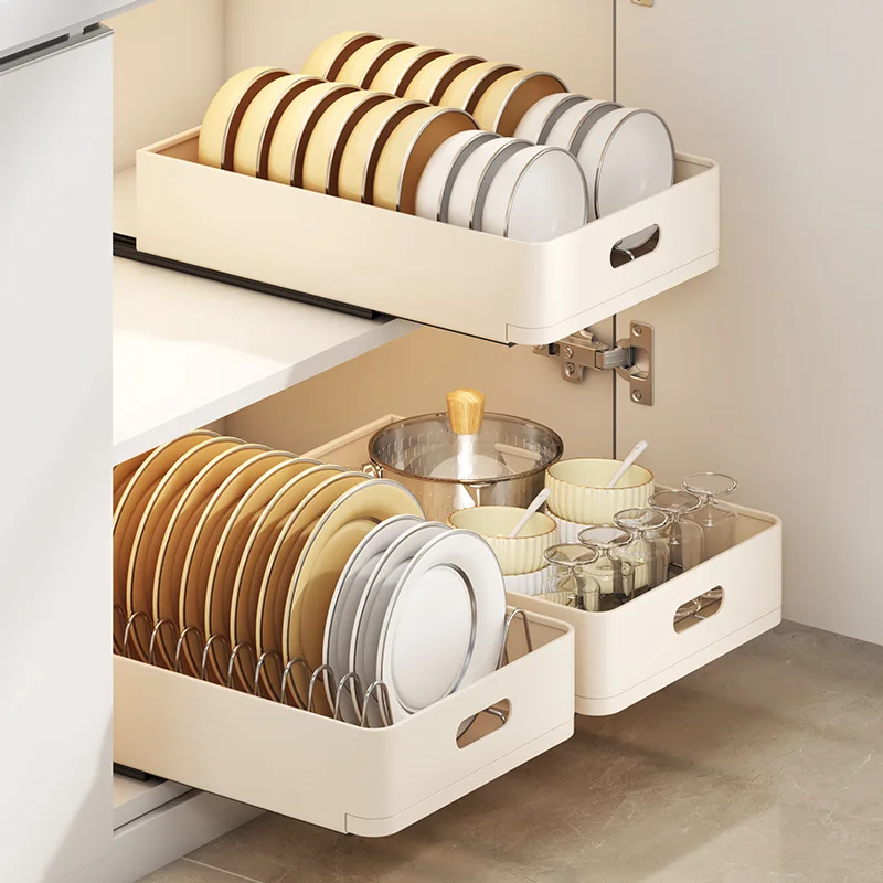 Women Kitchen Accessories - スライドレール付きキッチン収納ラック、引き出し式オーガナイザー、プルアウトキャビネットオーガナイザートレイ、スパイスボックス、キッチンアクセサリー