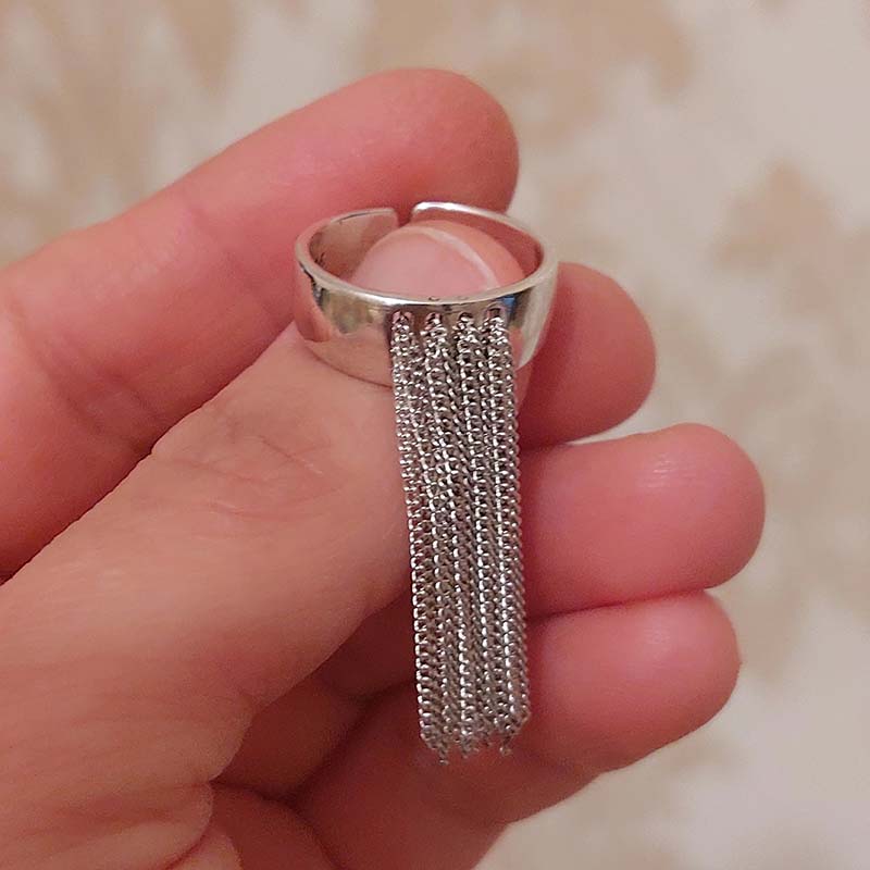 女性と男性のためのシルバーの幾何学的なチェーンリング,ヒップ - Women'S Emo Accessories のレビューと価格