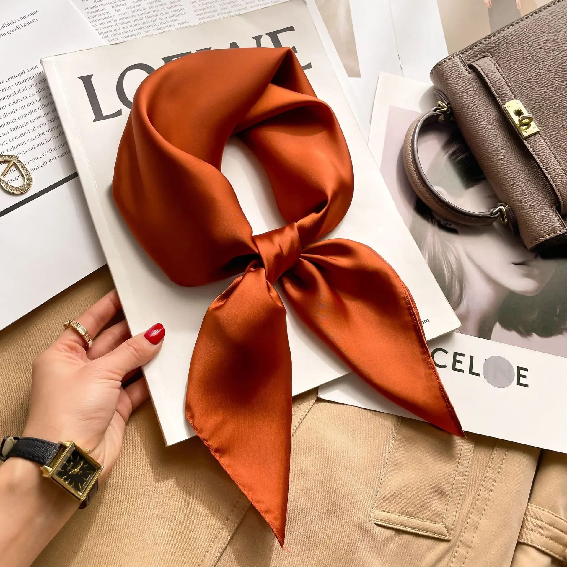 70 センチメートルソリッドカラーネッカチーフヒジャブスカー - Silk Scarf Square のレビューと価格
