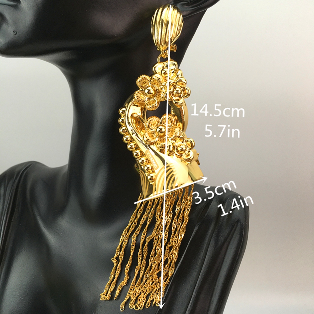 Yuminglai-女性のための大きな水滴のイヤリング,高級 - Women Accessories Dubai のレビューと価格