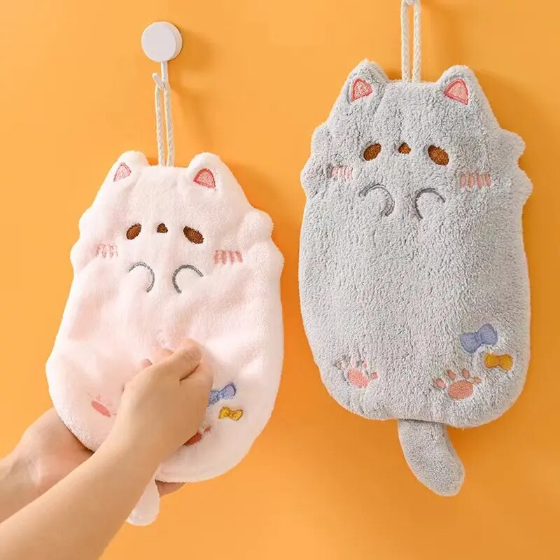 卸売かわいい漫画タヌキ吊りタオルサンゴベルベットの髪は厚い布 - Women Kitchen Accessories のレビューと価格