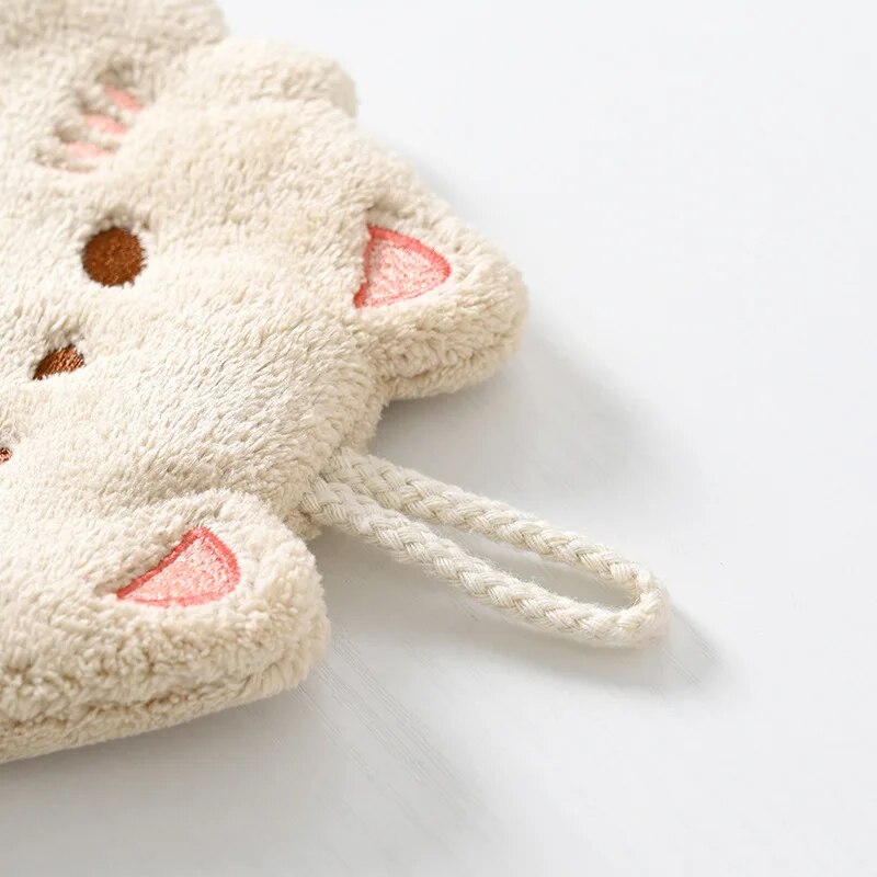 卸売かわいい漫画タヌキ吊りタオルサンゴベルベットの髪は厚い布 - Women Kitchen Accessories のレビューと価格