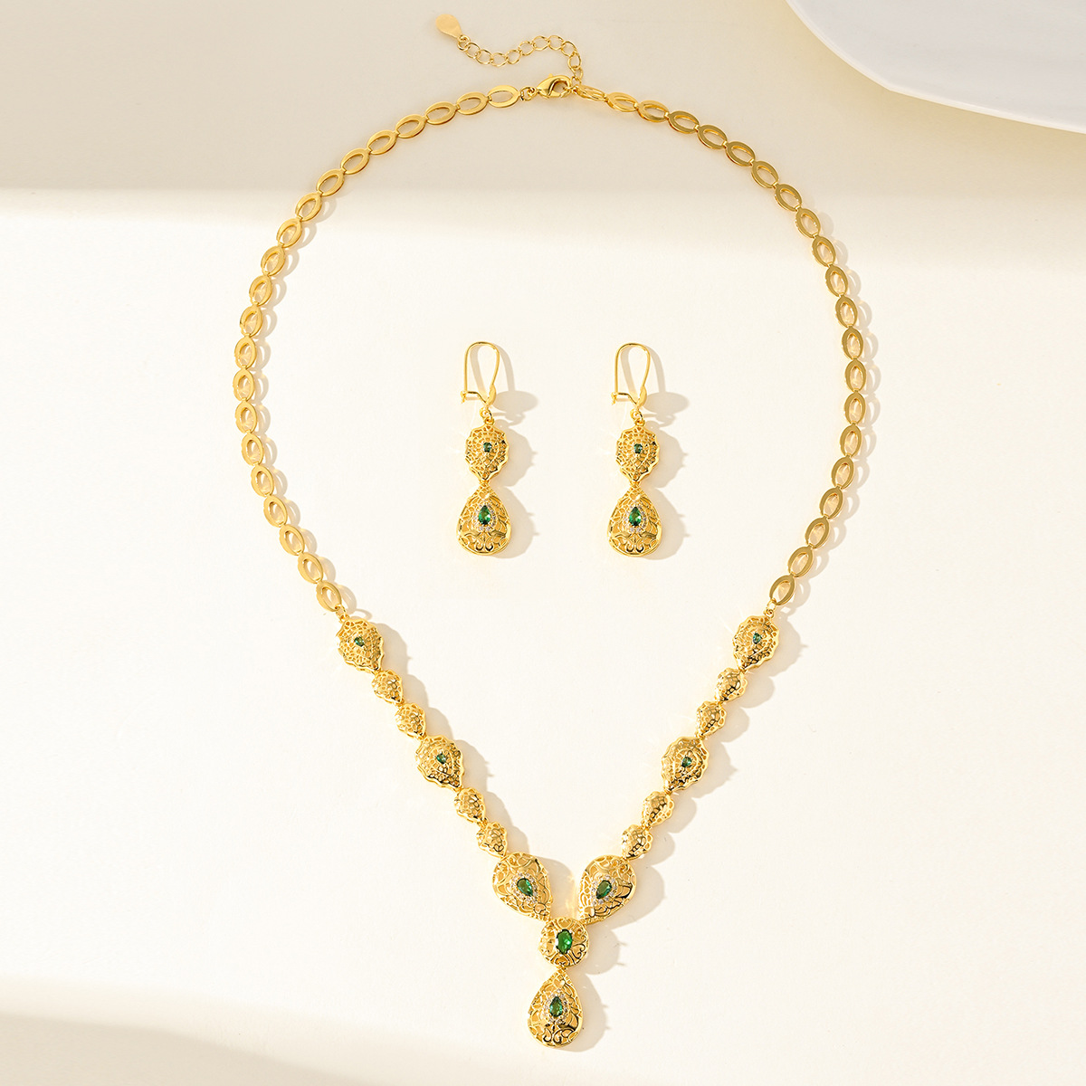 9999ゴールドドリップセット - 中東ドバイの花嫁用ジュエ - Women Accessories Dubai のレビューと価格