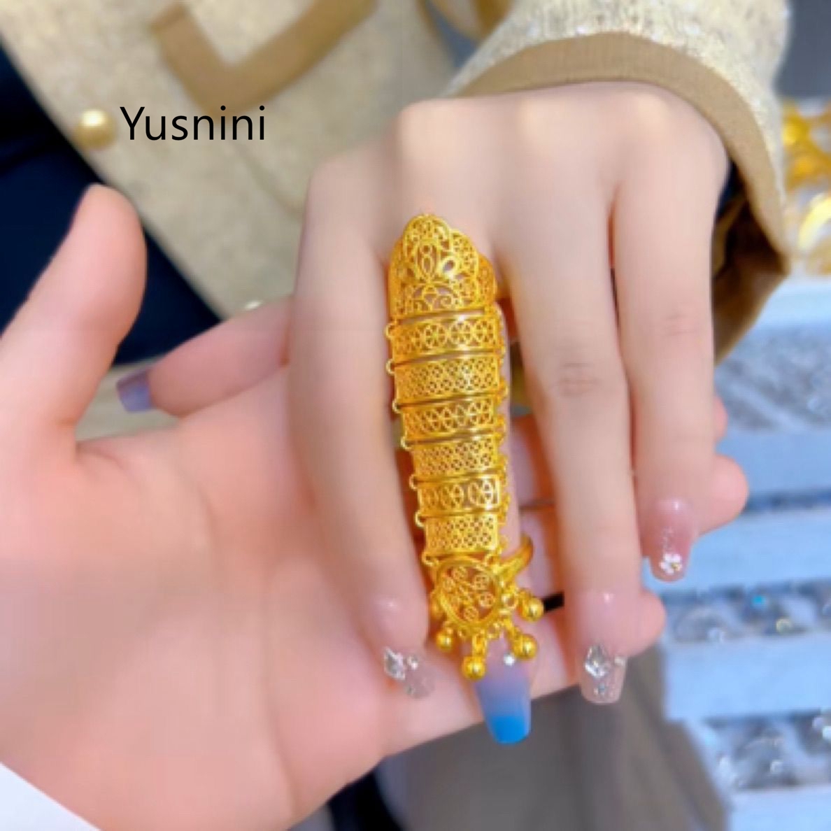 ホットセール中！新作ドバイジュエリー24K金メッキ中空エスニ - Women Accessories Dubai のレビューと価格
