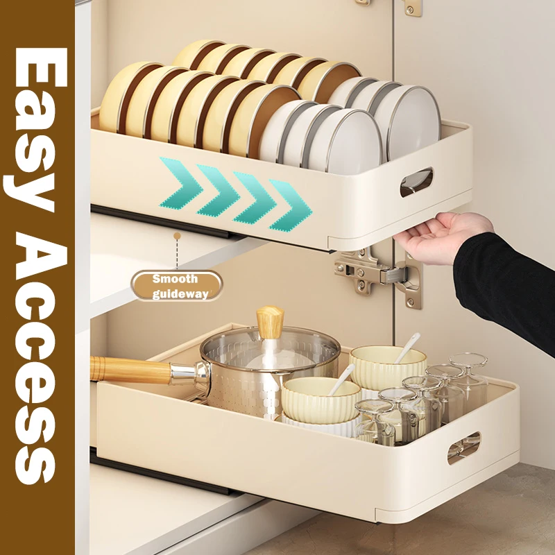 スライドレール付きキッチン収納ラック、引き出し式オーガナイザ - Women Kitchen Accessories のレビューと価格