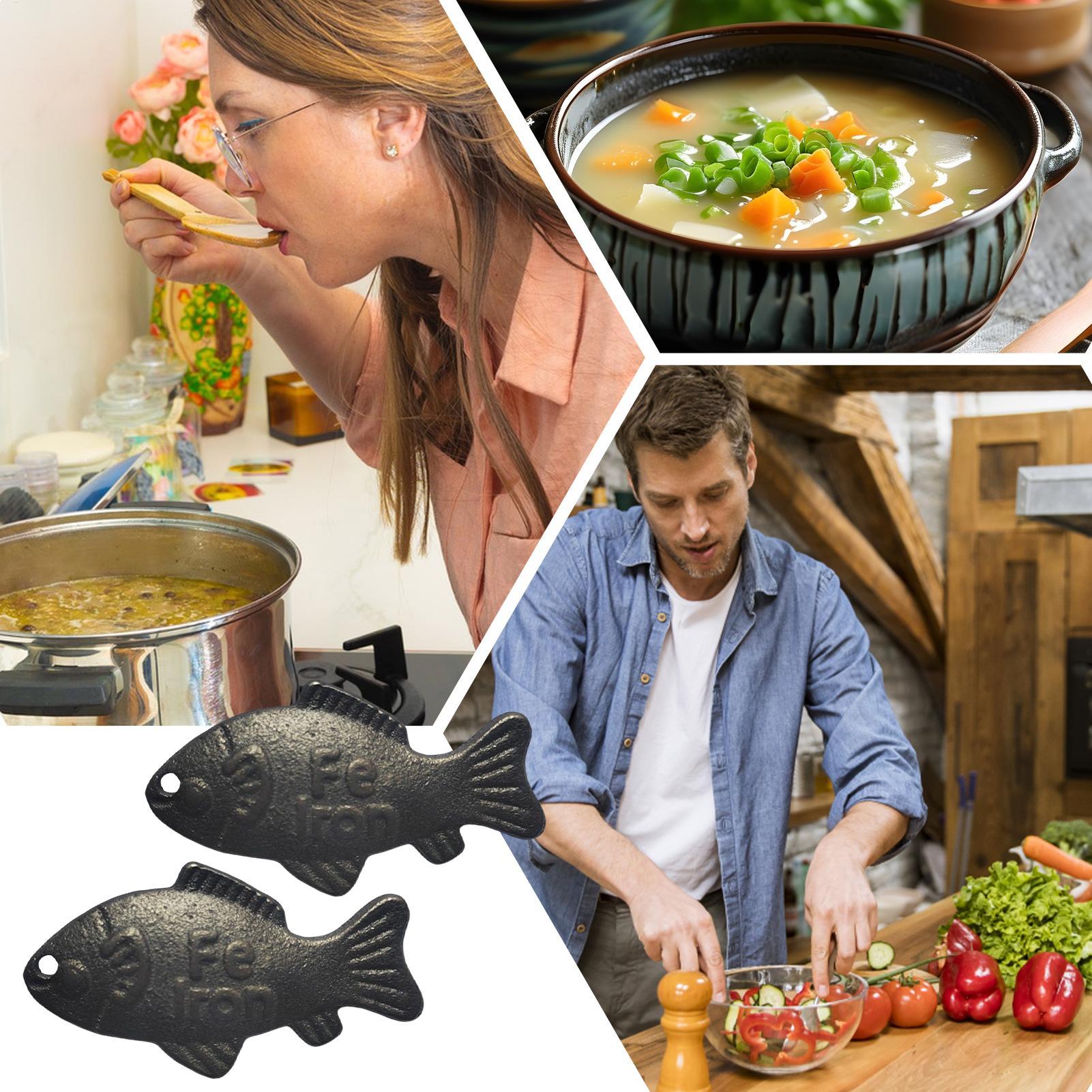 2 個の鉄魚 鉄の天然源 再利用可能なキッチンアクセサリー  - Women Kitchen Accessories のレビューと価格