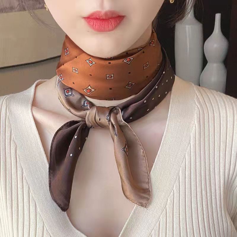 新ファッションゼブラプリントスクエアスカーフソフトサテン薄い - Silk Scarf Square のレビューと価格
