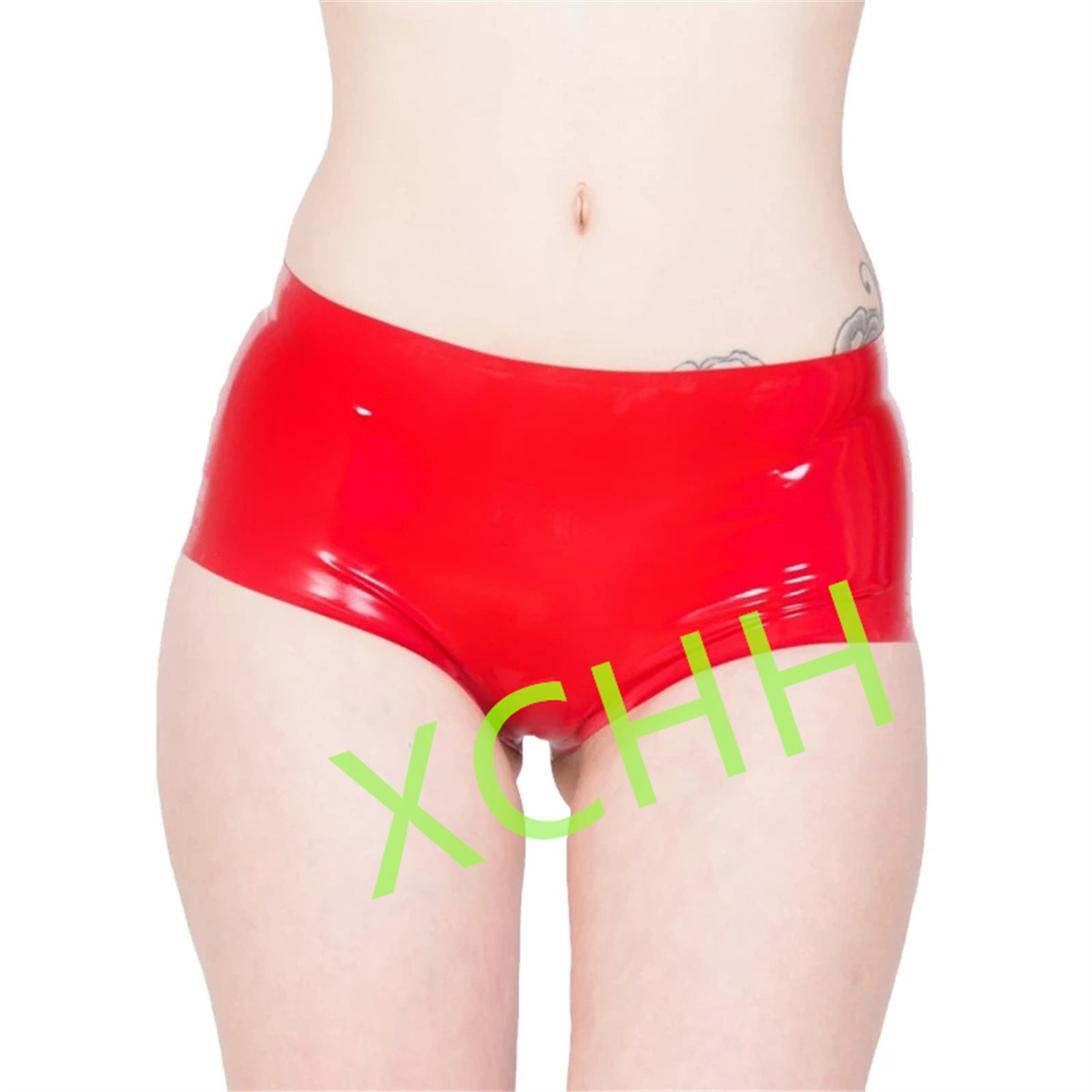 ラテックス製ブリーフ、女性用、赤いゴム製ショートパンツ、下着 - Women'S Red Accessories のレビューと価格